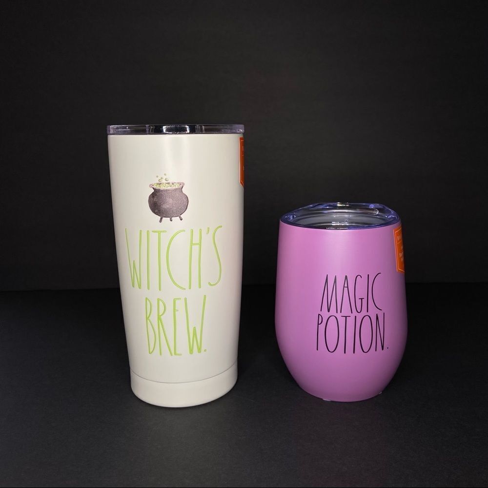 🖤 RAE DUNN 🖤 set WITCH’S BREW 🧙🏼 MAGIC POTION tumbler cooler stainless steel